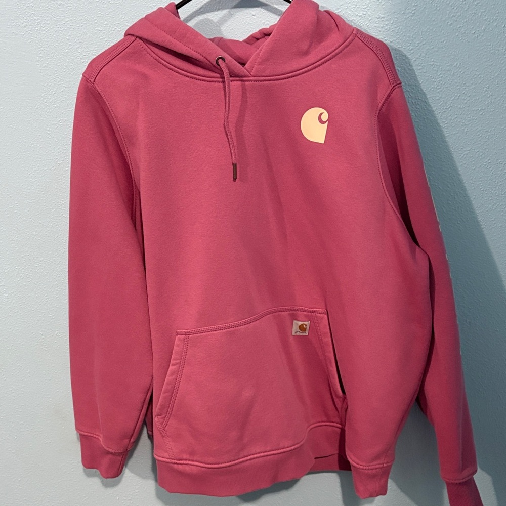 2X Carhartt Mid-weight Relaxed fit Rose Hoodie with Logo EUC
